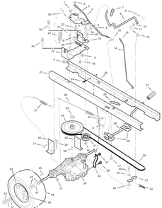 Motion Drive Diagram and Parts List for 405003X52B 2003 Briggs and Stratton Lawn Tractor